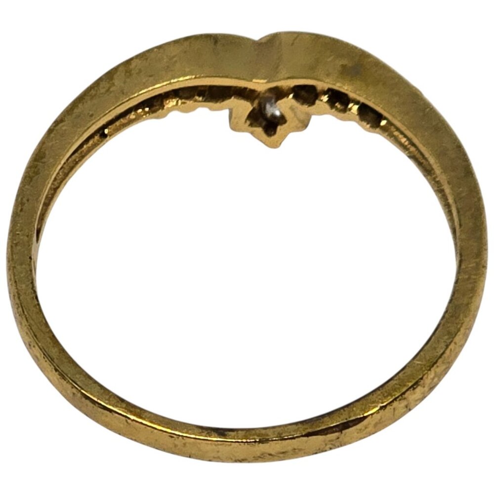 Vintage Gold Tone CZ Cluster Tiara Ring – Faux Diamond Marquise & Round Stones - Picture 7 of 8